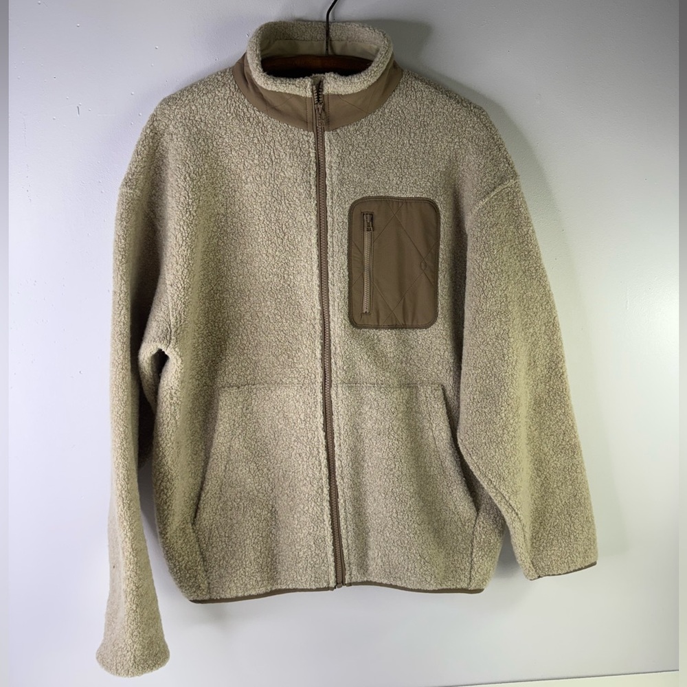 Outdoor Voices MegaFleece Full Zip in Oatmeal and Trail size small